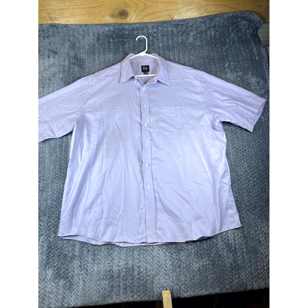Jos. A. Bank Traveler Shirt Mens 2XL Blue Cotton Traditional Fit Button Down
